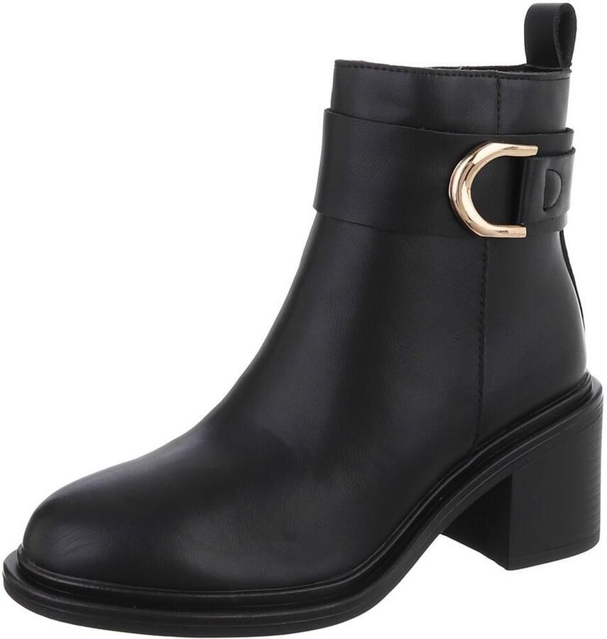 Italy Design Enkellaars Gespdetail en blokhak Dames