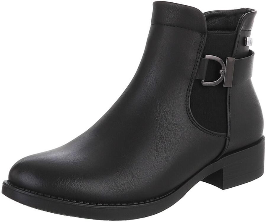 Italy Design Enkellaars Gespdetail en blokhak Dames