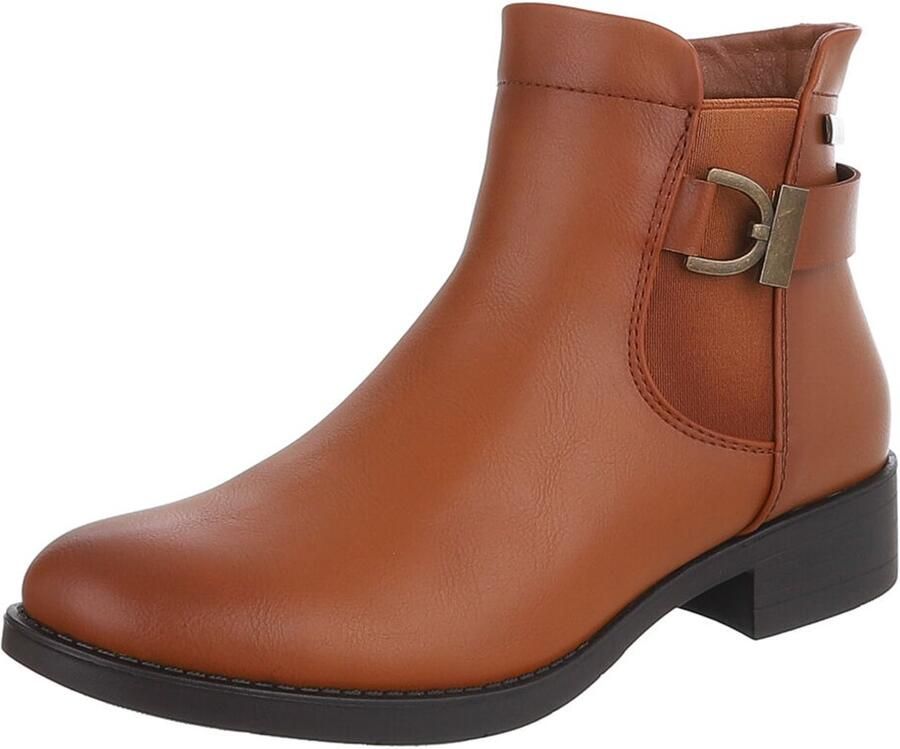 Italy Design Enkellaars Gespdetail en blokhak Dames