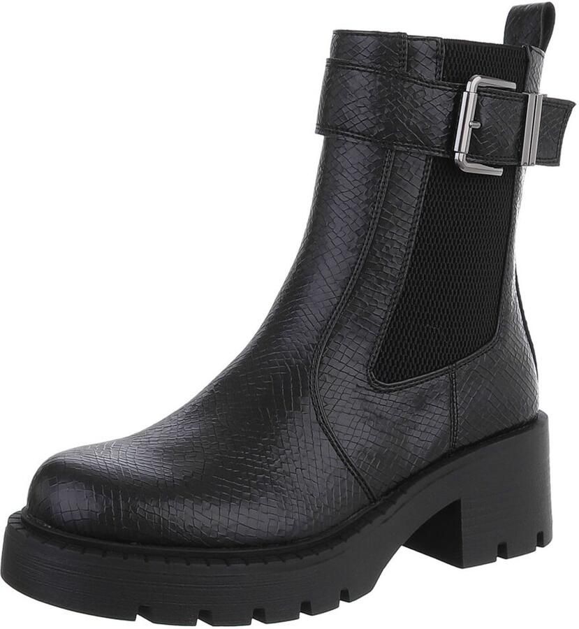Italy Design Enkellaars Gespdetail en profielzool Dames