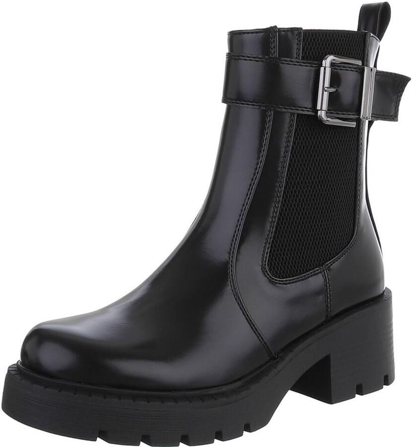 Italy Design Enkellaars Gespdetail en profielzool Dames