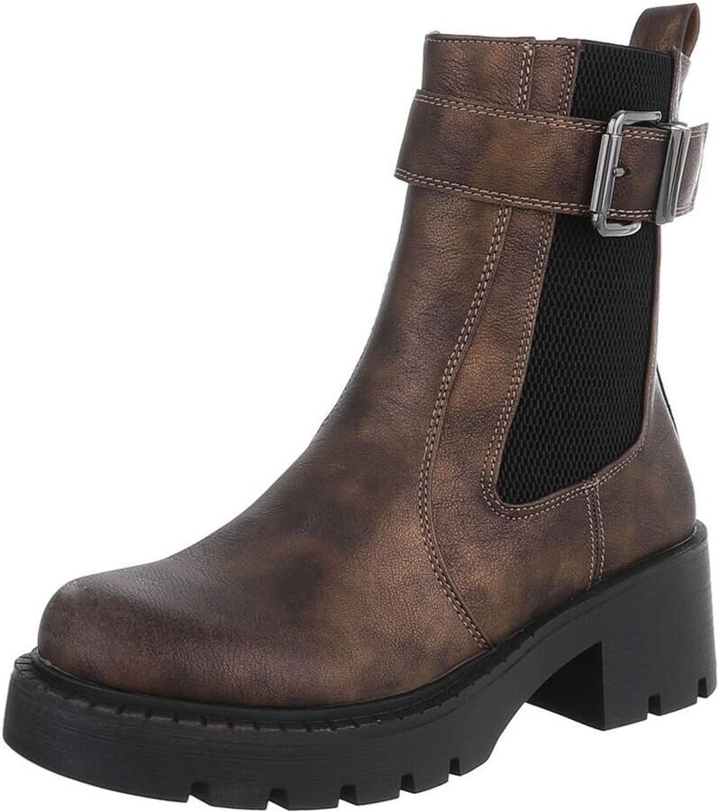 Italy Design Enkellaars Gespdetail en profielzool Dames