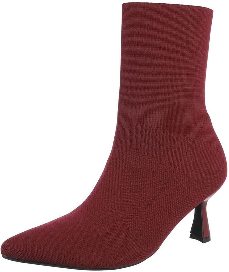 Italy Design Enkellaars met hak spitse neus dames