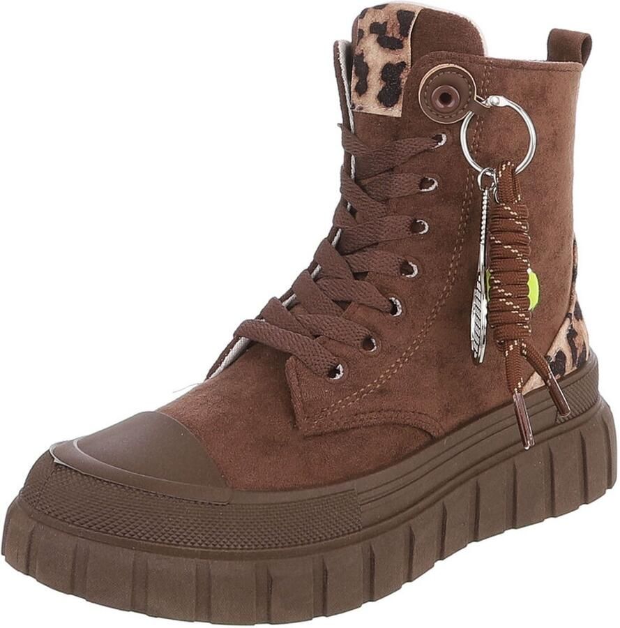 Italy Design Enkellaars Vetermodel en plateauzool Dames