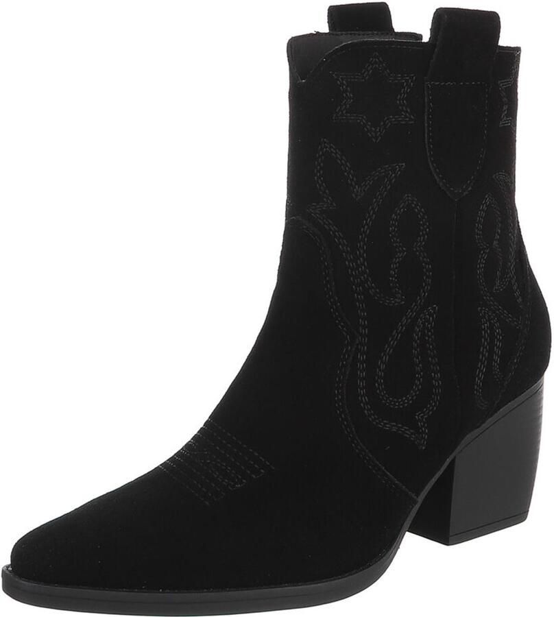 Italy Design Enkellaars Westernlook Blokhak Dames