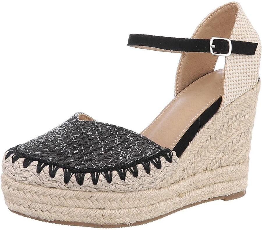 Italy Design Espadrille Sandaal Sleehak Dames