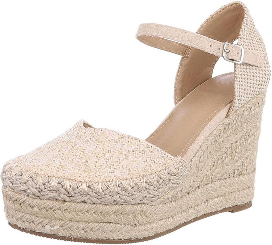Italy Design Espadrille Sandaal Sleehak Dames