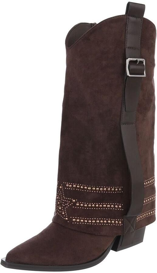 Italy Design Hoge laars gespdetail dames