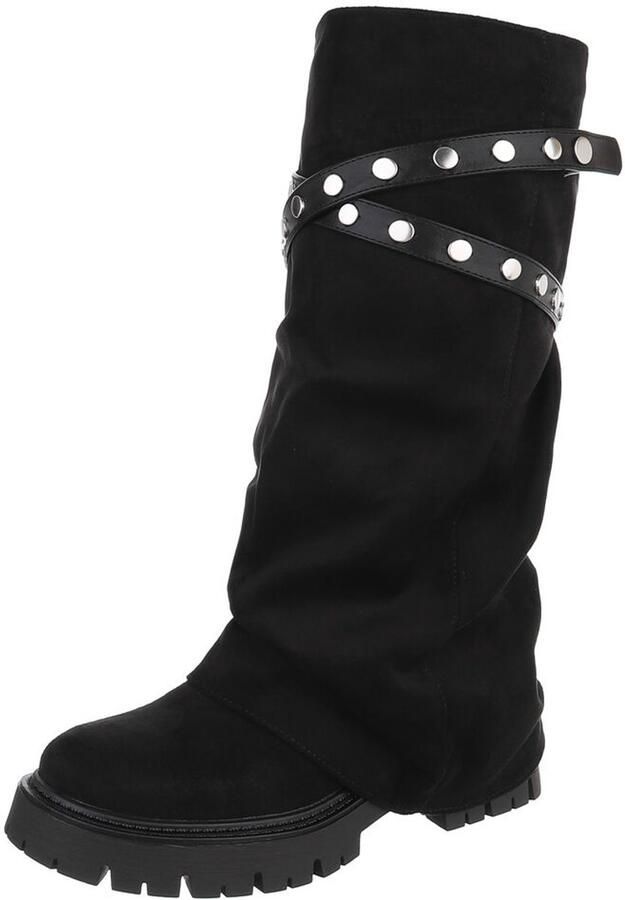 Italy Design Hoge laars studs en profielzool dames