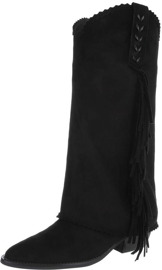 Italy Design Hoge laars western look met franjes dames