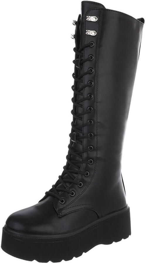 Italy Design Hoge veterlaars platformzool dames