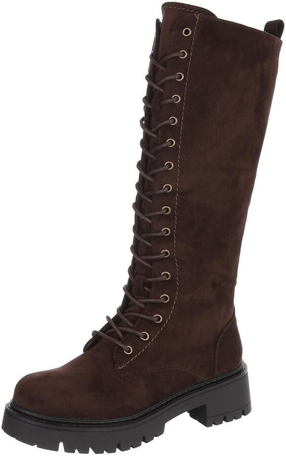 Italy Design Hoge veterlaars profielzool dames