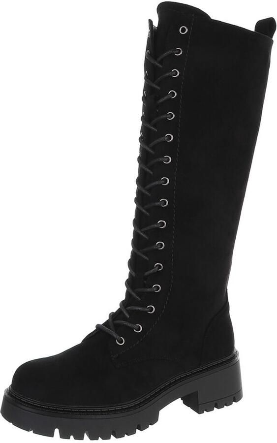 Italy Design Hoge veterlaars profielzool dames