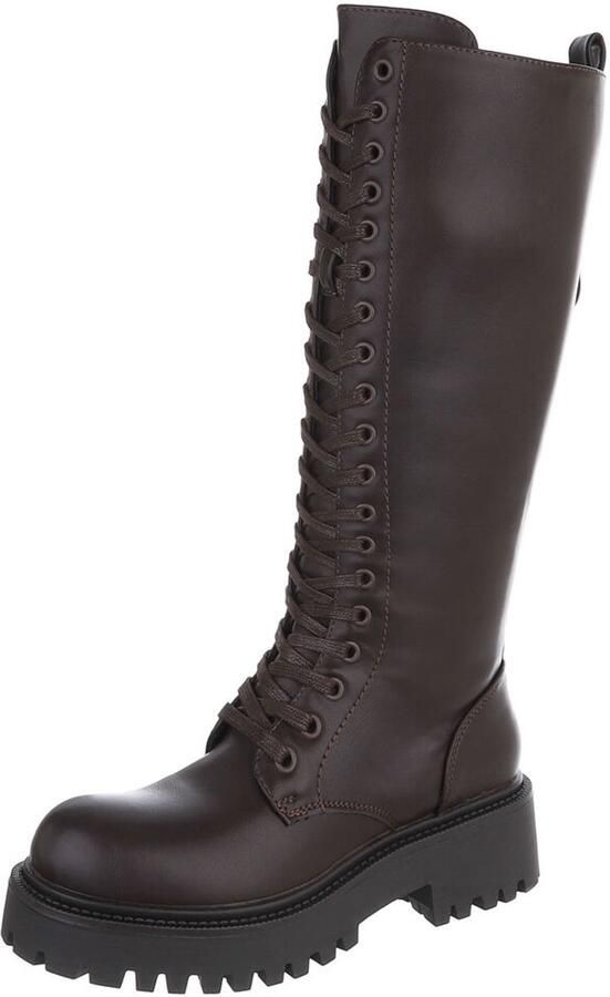 Italy Design Hoge veterlaars profielzool dames