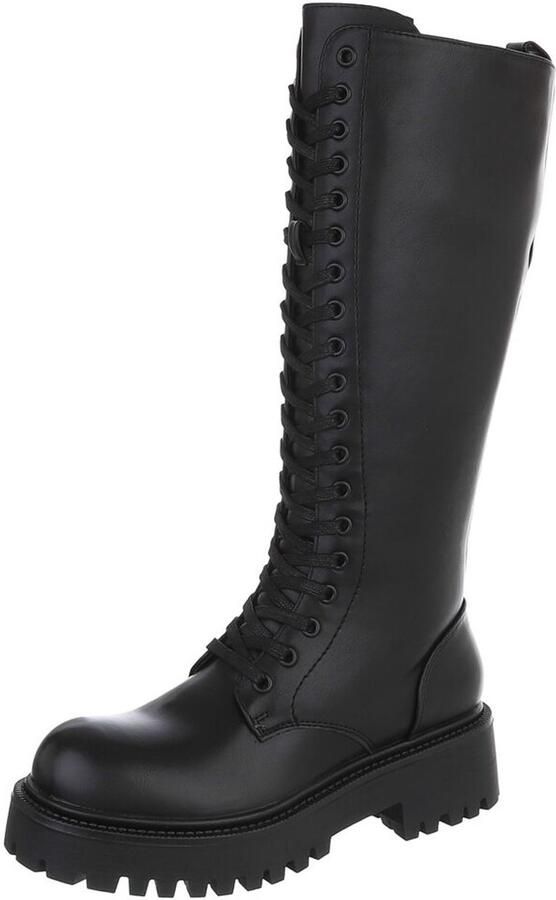 Italy Design Hoge veterlaars profielzool dames