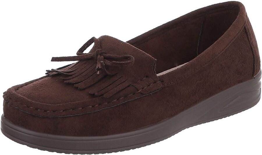 Italy Design Instappers Mocassinlook met franjes Dames
