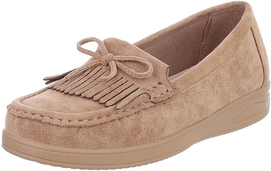 Italy Design Instappers Mocassinlook met franjes Dames