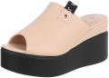 Italy Design Instappers Plateauzool en open neus Dames - Beige