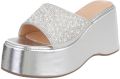 Italy Design Instappers Plateauzool en open neus Dames - Zilver