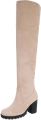 Italy Design Overknee laarzen blokhak en profielzool dames - Beige