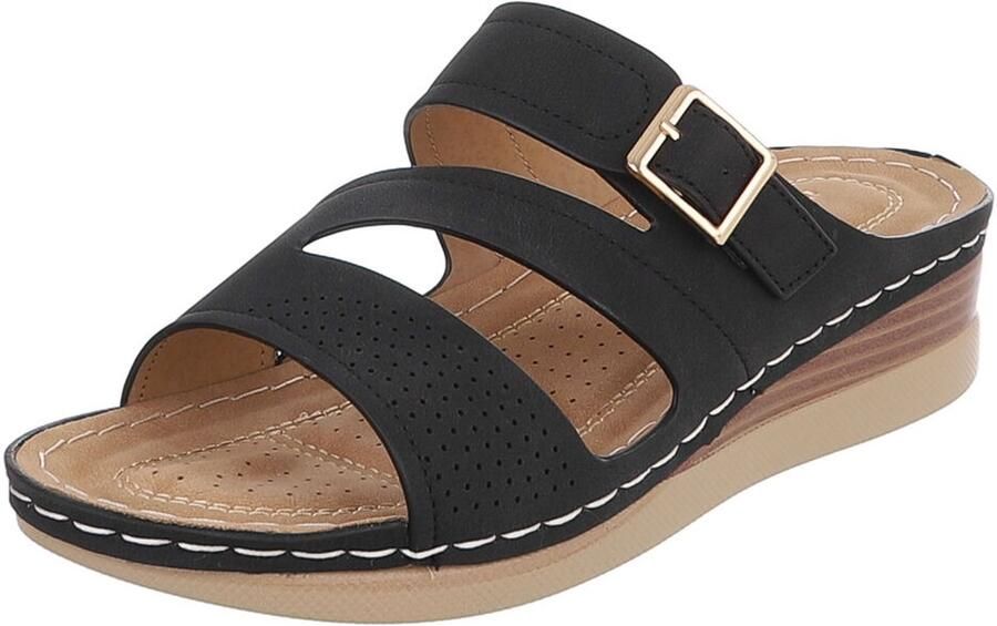 Italy Design Sandalen met gesp en sleehak dames