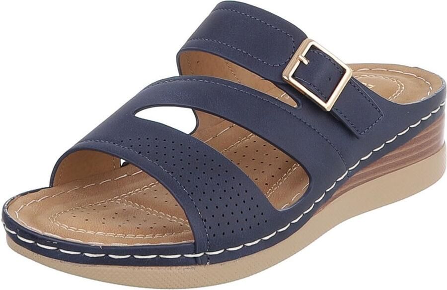 Italy Design Sandalen met gesp en sleehak dames