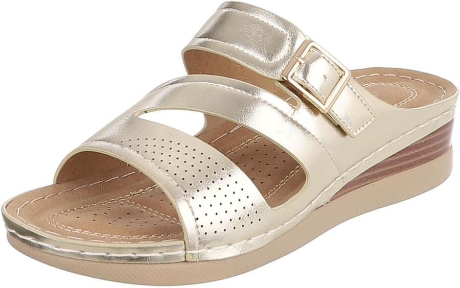Italy Design Sandalen met gesp en sleehak dames