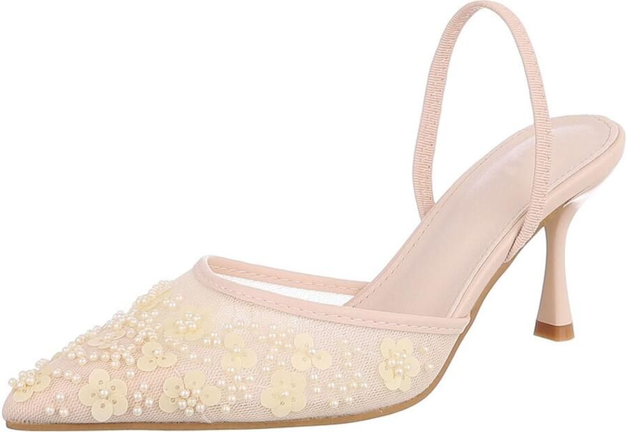 Italy Design Slingback pumps bloemdetails dames