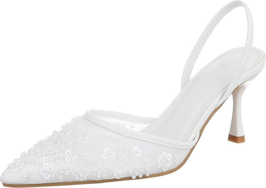 Italy Design Slingback pumps bloemdetails dames