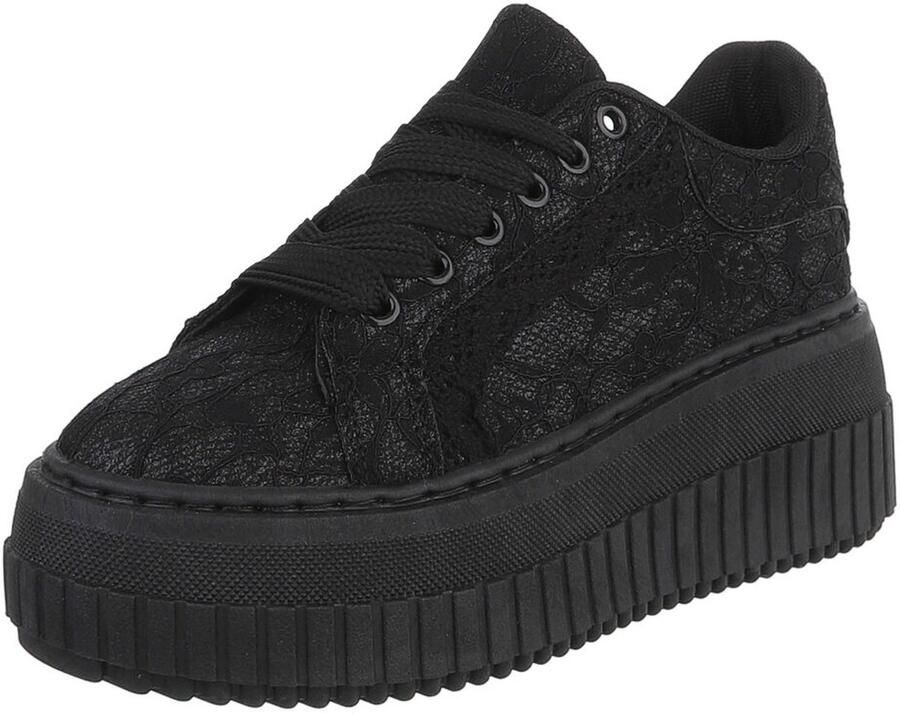 Italy Design Sneaker Plateauzool en veters Dames