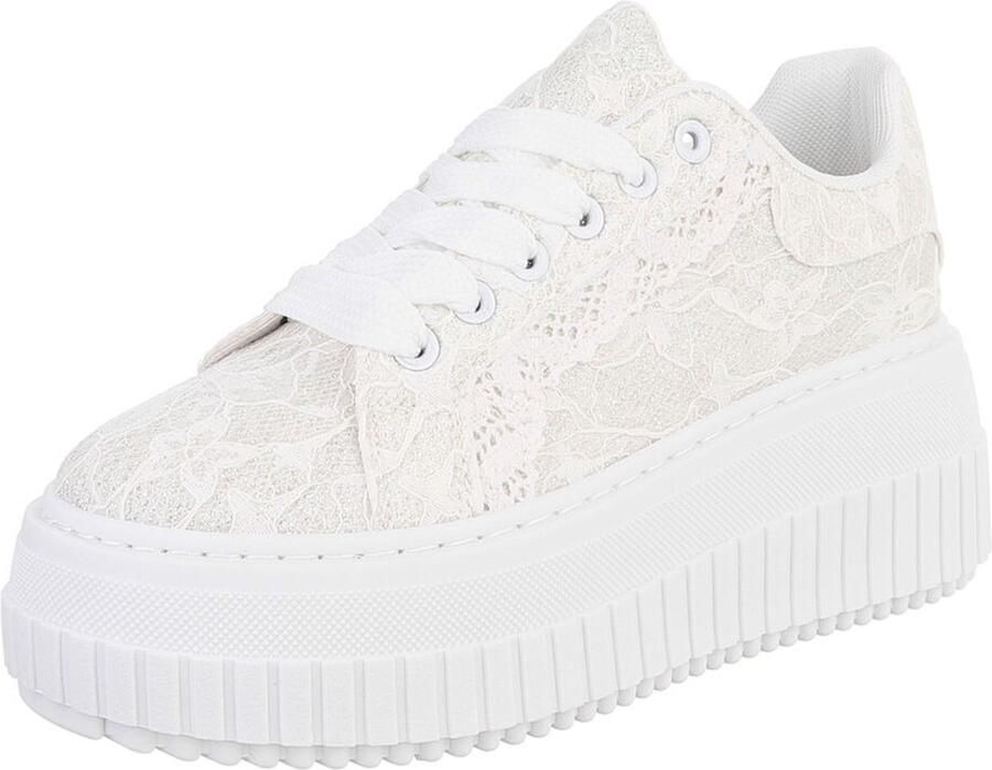 Italy Design Sneaker Plateauzool en veters Dames