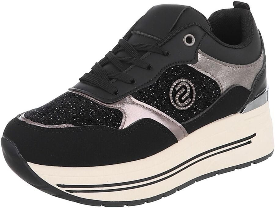 Italy Design Sneaker Plateauzool en vetersluiting Dames