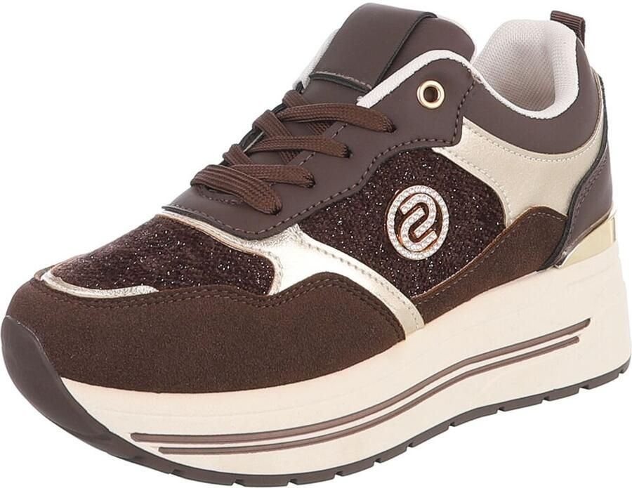 Italy Design Sneaker Plateauzool en vetersluiting Dames