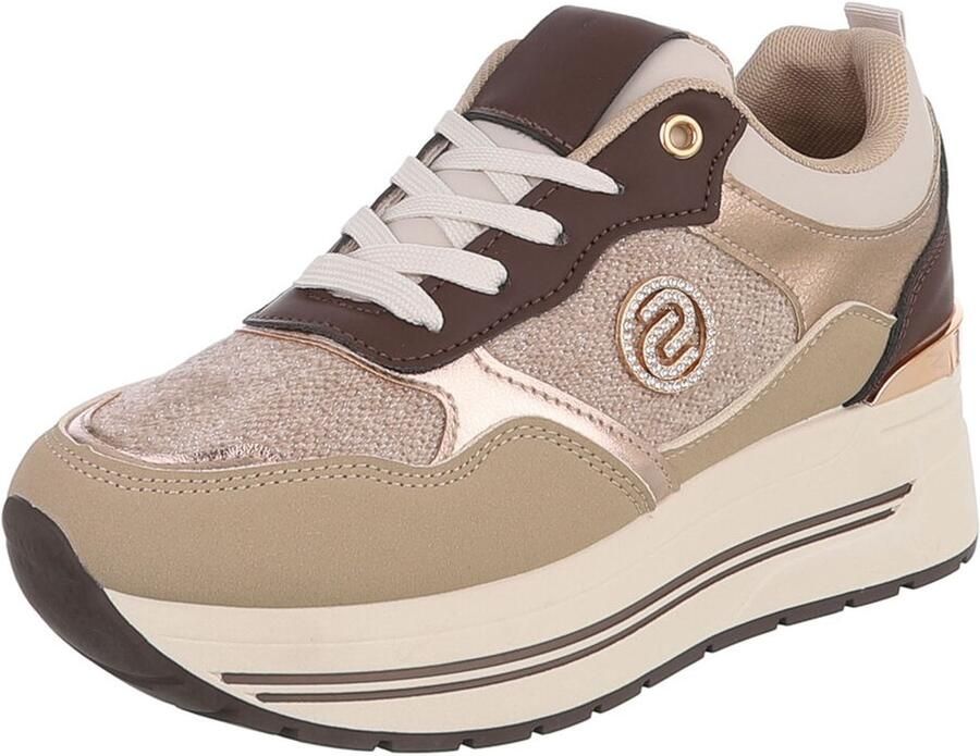 Italy Design Sneaker Plateauzool en vetersluiting Dames