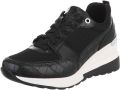 Italy Design Sneaker Platformlook en vetersluiting Dames - Zwart