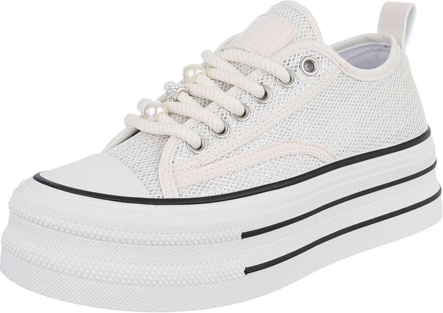 Italy Design Sneaker Platformzool en mesh Dames
