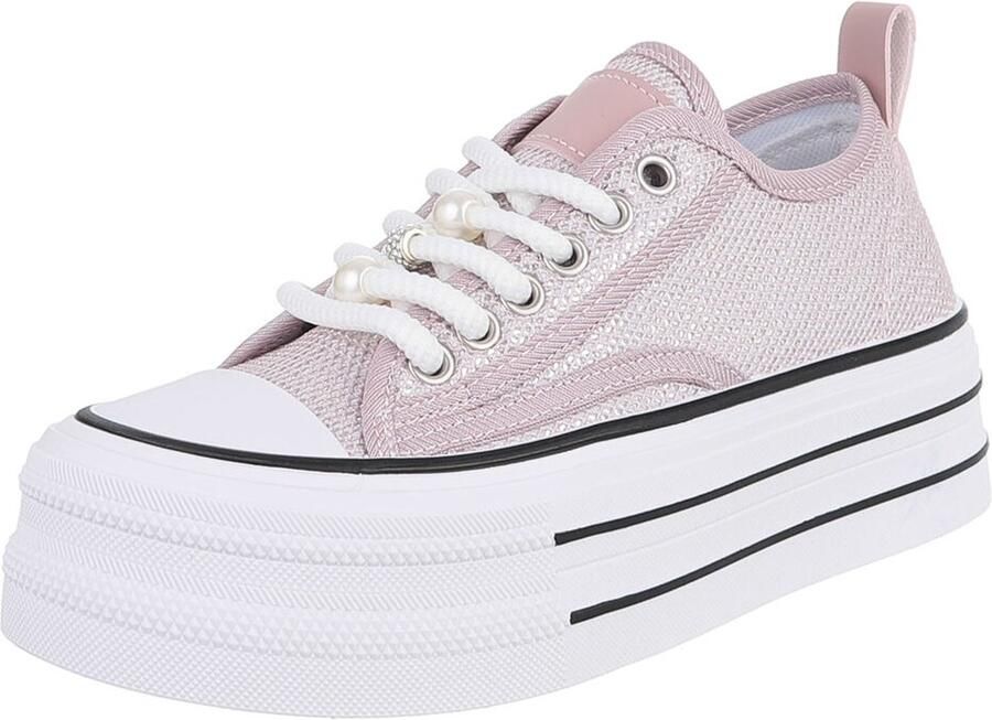 Italy Design Sneaker Platformzool en mesh Dames