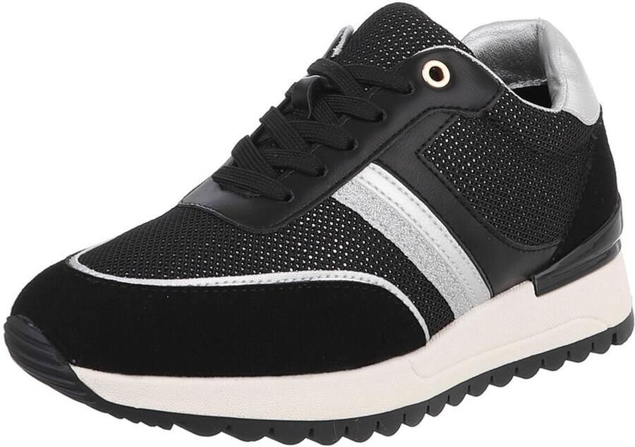 Italy Design Sneaker Vetersluiting en profielzool Dames