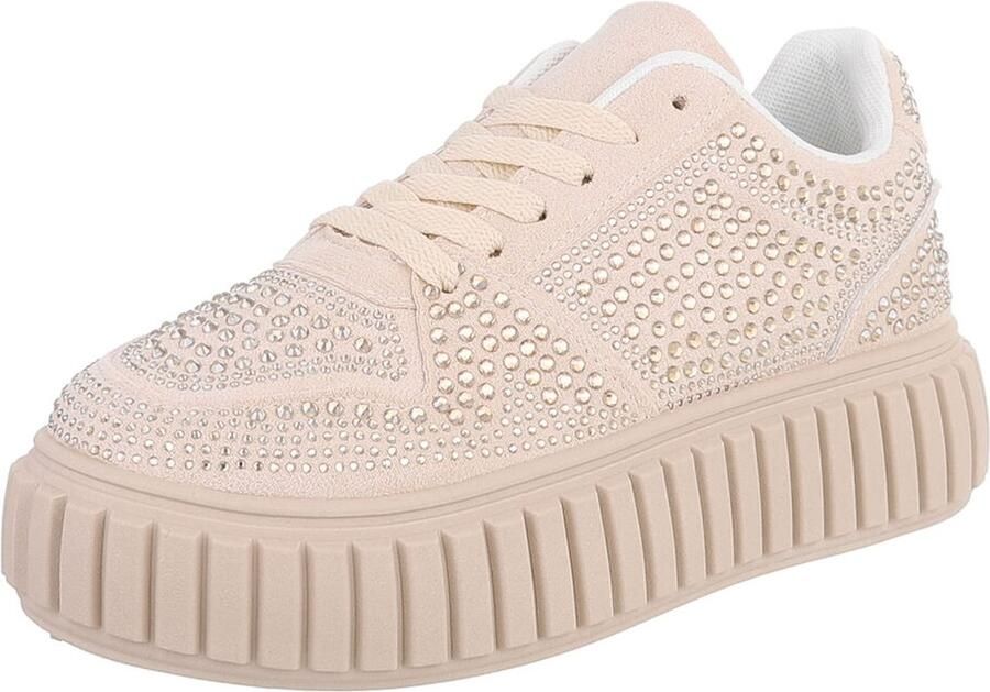 Italy Design Sneakers Plateauzool met glinsterdetails Dames