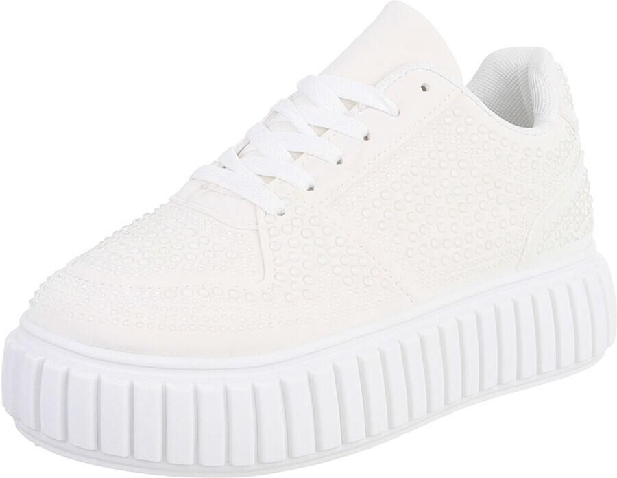 Italy Design Sneakers Plateauzool met glinsterdetails Dames