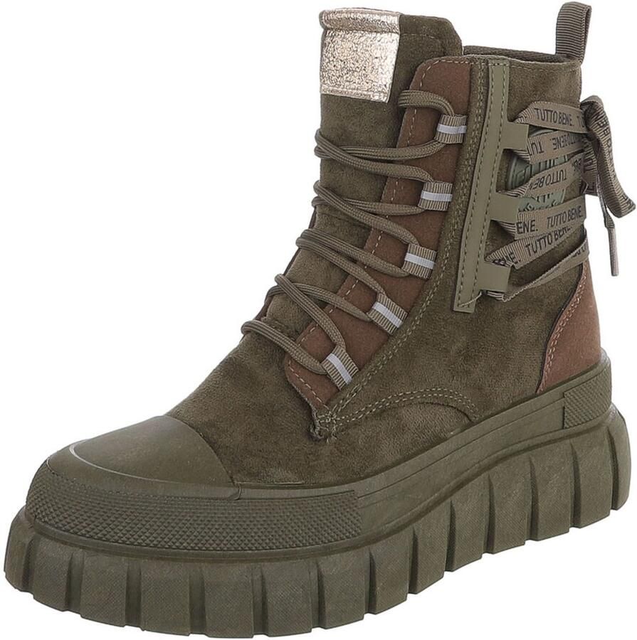 Italy Design Veterboot met plateauzool dames casual