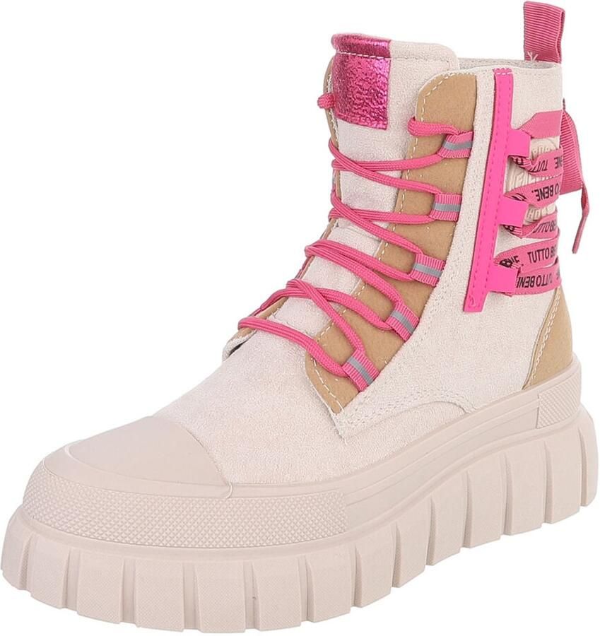Italy Design Veterboot met plateauzool dames casual