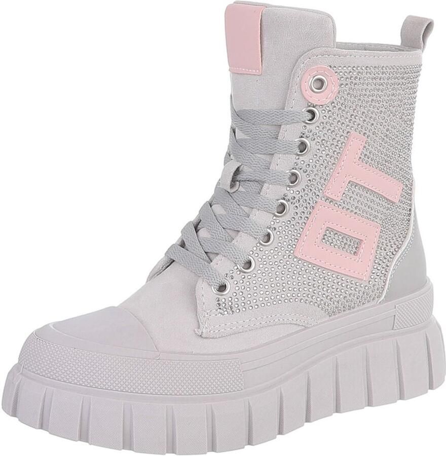 Italy Design Veterboots met profielzool dames casual