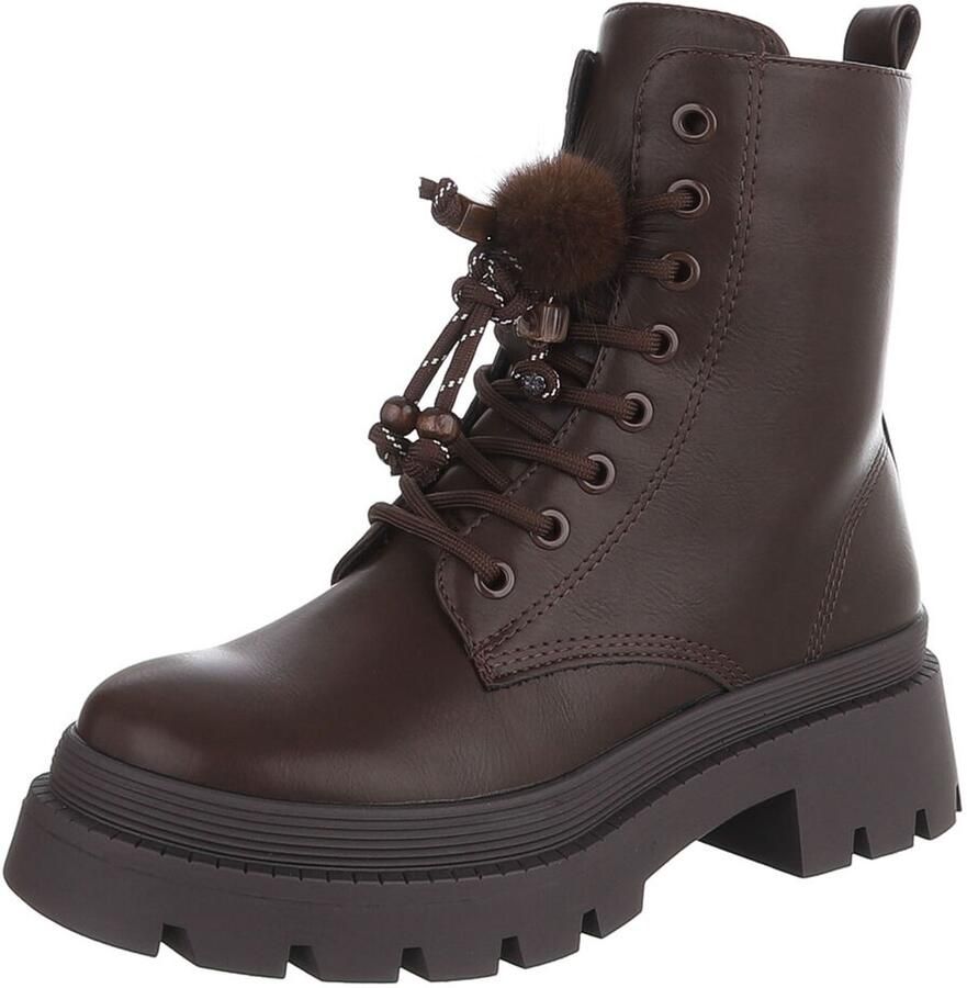 Italy Design Veterboots Plateauzool en vetersluiting Dames