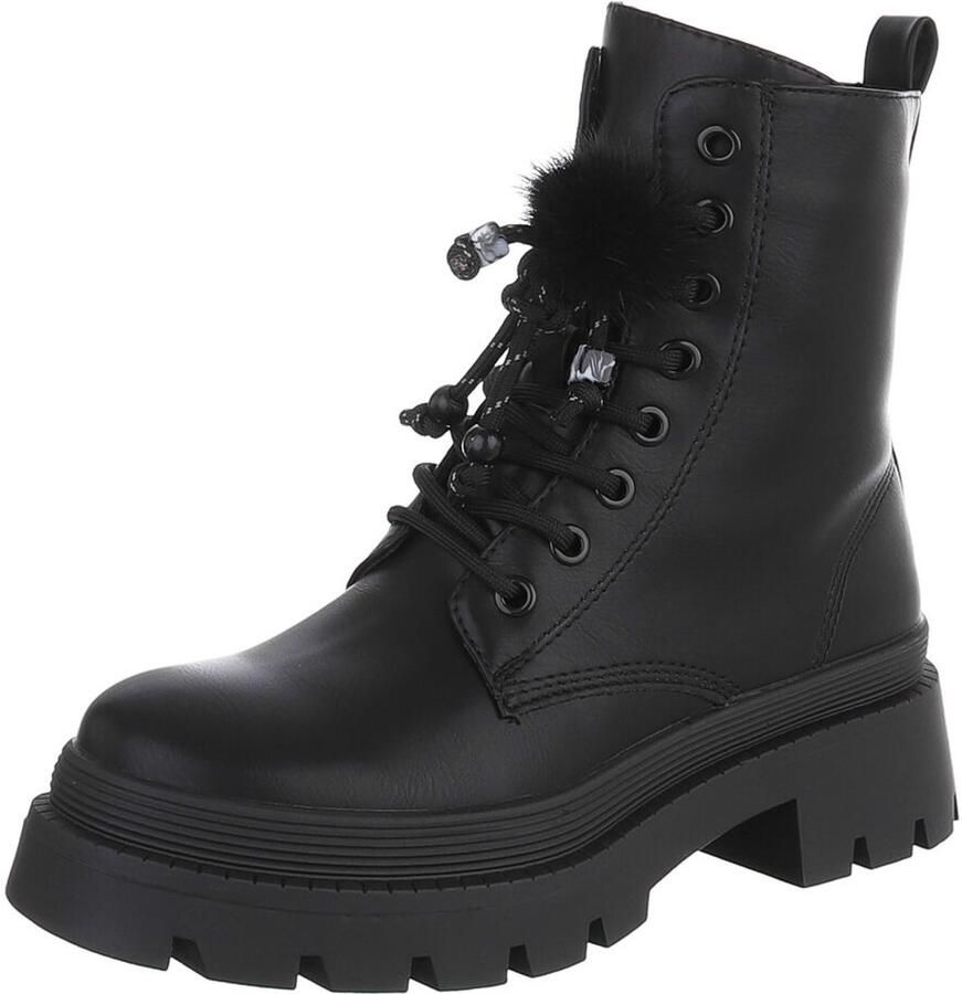Italy Design Veterboots Plateauzool en vetersluiting Dames