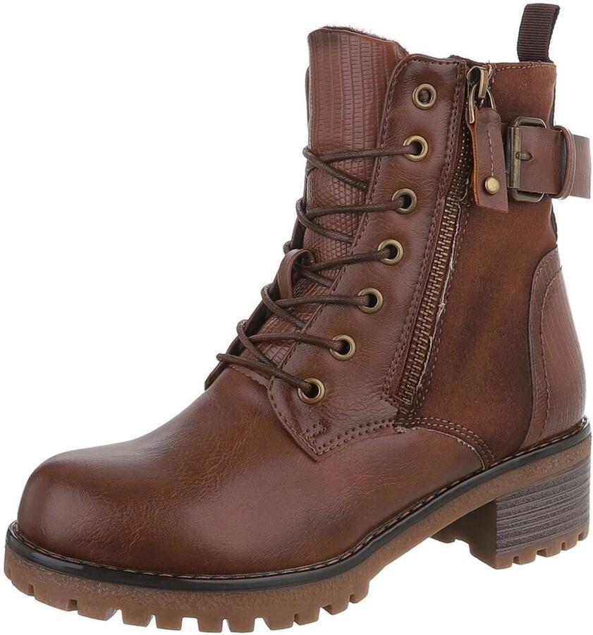 Italy Design Veterboots ritssluiting en riemsluiting dames