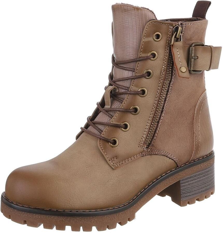 Italy Design Veterboots ritssluiting en riemsluiting dames