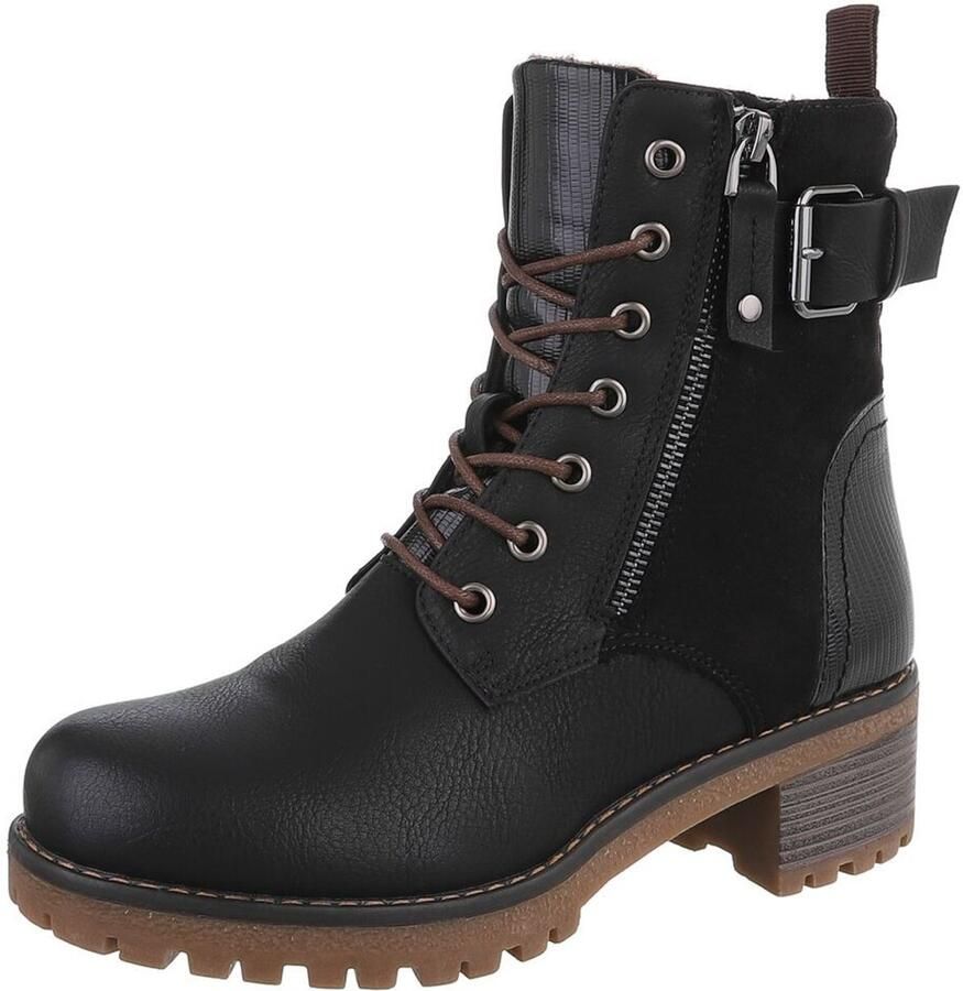 Italy Design Veterboots ritssluiting en riemsluiting dames