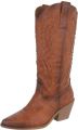 Italy Design Western laars met hak dames hoge schacht - Camel