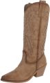 Italy Design Western laars met hak dames hoge schacht - Lichtbruin